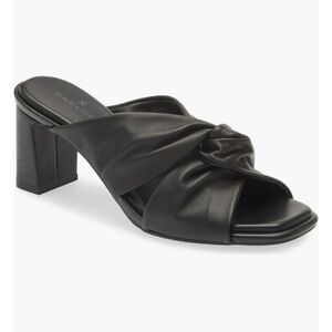 Caslon Black Leather Laurette Heeled Sandals Size 8.5